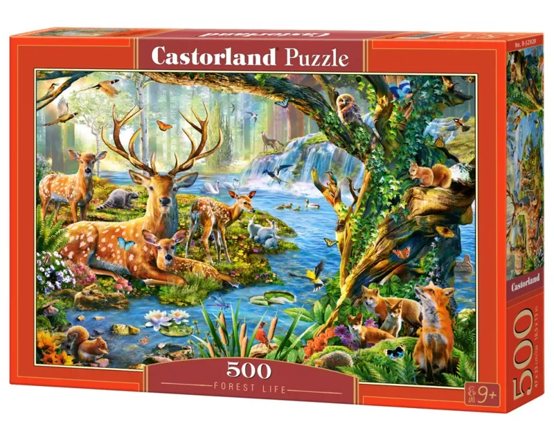 Puzzel – 500 stukjes – Satijnen afwerking – Perfecte pasvorm – Europese kwaliteit fra Castorland, Forest Life-udgave – æske 2 af 2