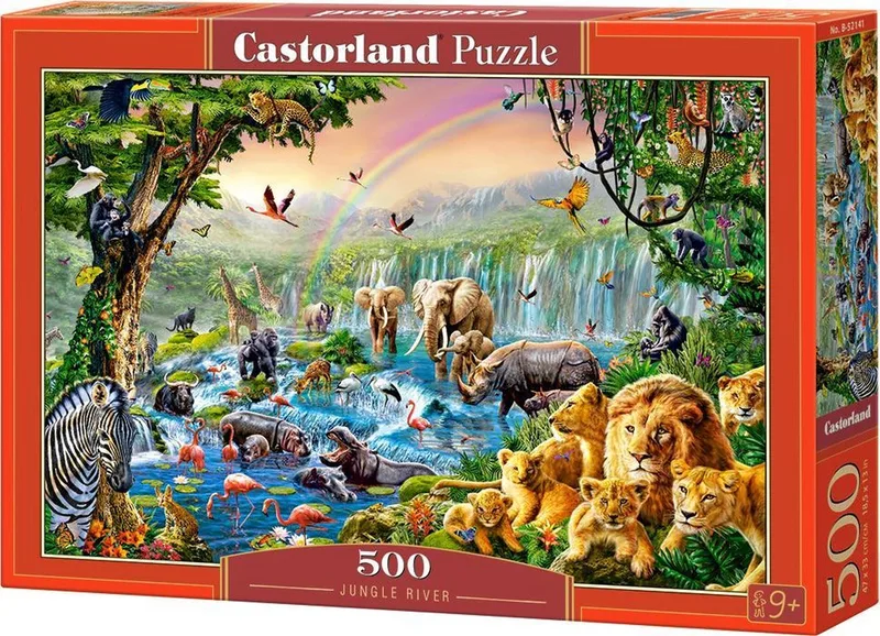 Puzzel – 500 stukjes – Satijnen afwerking – Perfecte pasvorm – Europese kwaliteit from Castorland, Jungle River edition – box 1 of 2