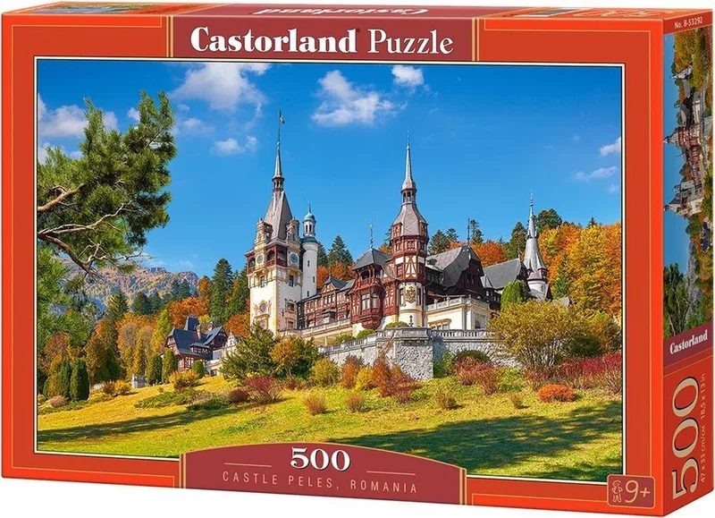 Puzzel – 500 stukjes – Satijnen afwerking – Perfecte pasvorm – Europese kwaliteit from Castorland, Castle Peles Romania edition – box