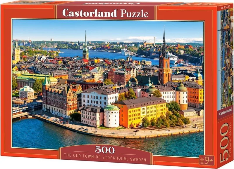 Puzzel – 500 stukjes – Satijnen afwerking – Perfecte pasvorm – Europese kwaliteit fra Castorland, The Old Town of Stockholm Sweden-udgave – æske
