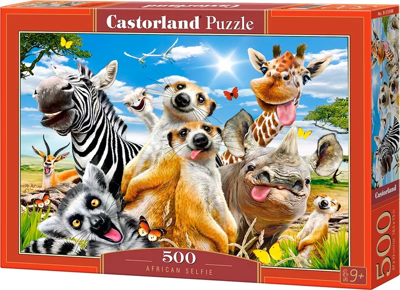 Puzzel – 500 stukjes – Satijnen afwerking – Perfecte pasvorm – Europese kwaliteit från Castorland, utgåva African Selfie – kartong 1 av 2