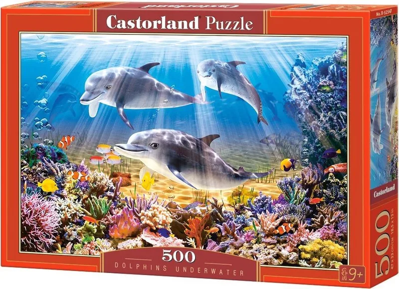 Puzzel – 500 stukjes – Satijnen afwerking – Perfecte pasvorm – Europese kwaliteit von Castorland, Ausgabe Dolphins Underwater – Schachtel
