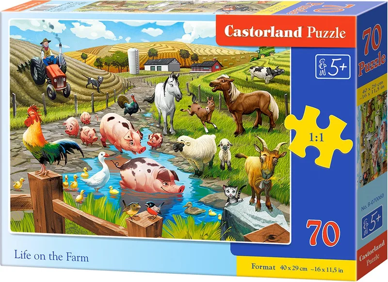 Puzzel – 70 stukjes – Boerderij – Premium kwaliteit van Castorland, editie Life on the Farm – doos