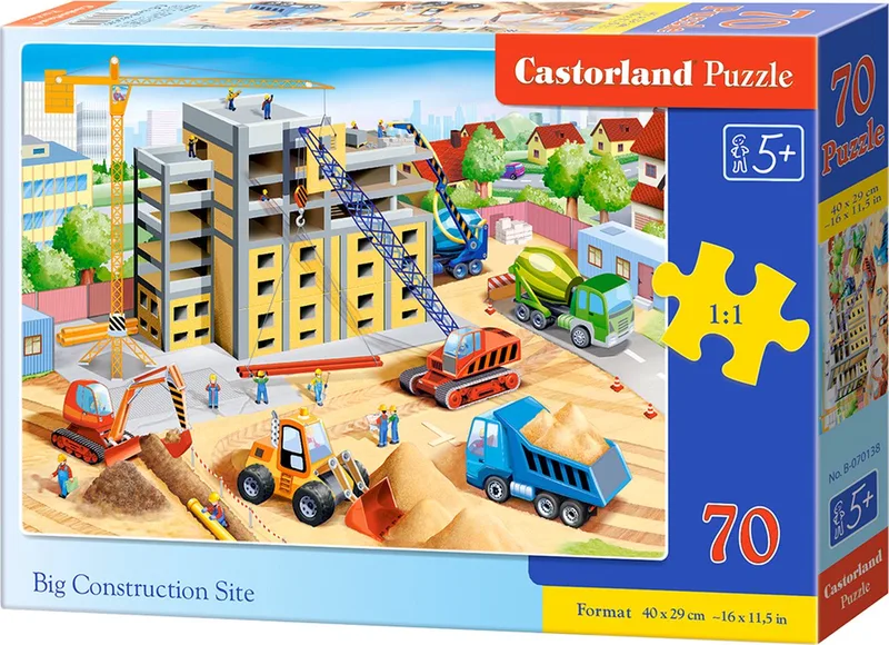 Puzzel – 70 stukjes – Bouwplaats – Premium kwaliteit von Castorland, Ausgabe Big Construction Site – Schachtel