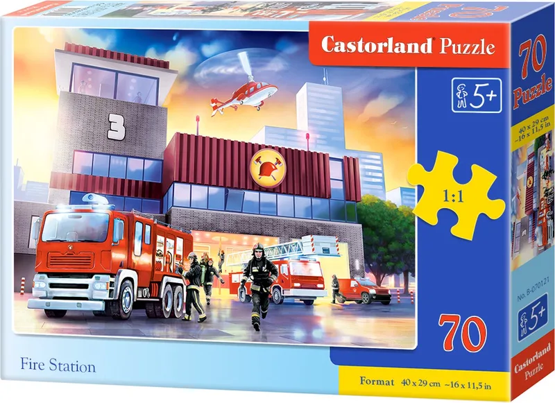 Puzzel – 70 stukjes – Brandweer – Premium kwaliteit van Castorland, editie Fire Station – doos