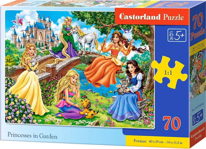 Puzzel – 70 stukjes – Sprookjes – Premium kwaliteit von Castorland, Ausgabe Princesses in Garden – Schachtel