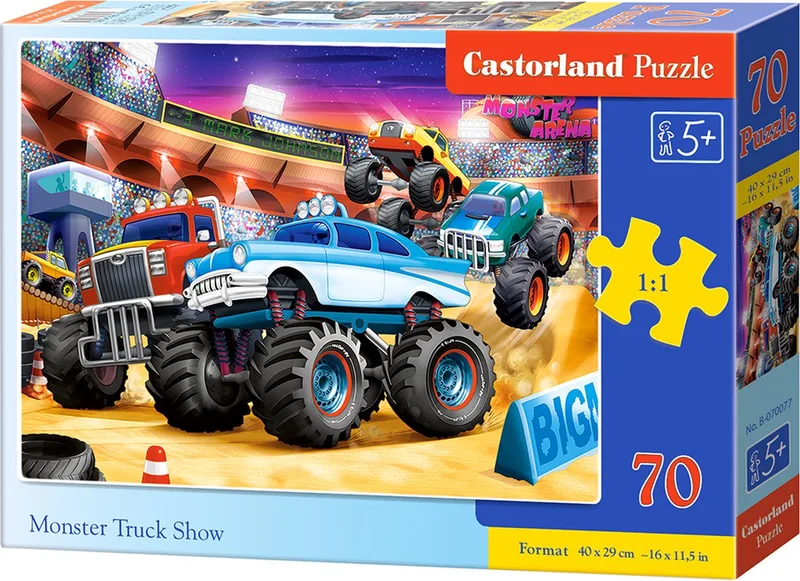 Puzzel – 70 stukjes – Voertuigen – Premium kwaliteit from Castorland, Monster Truck Show edition – box