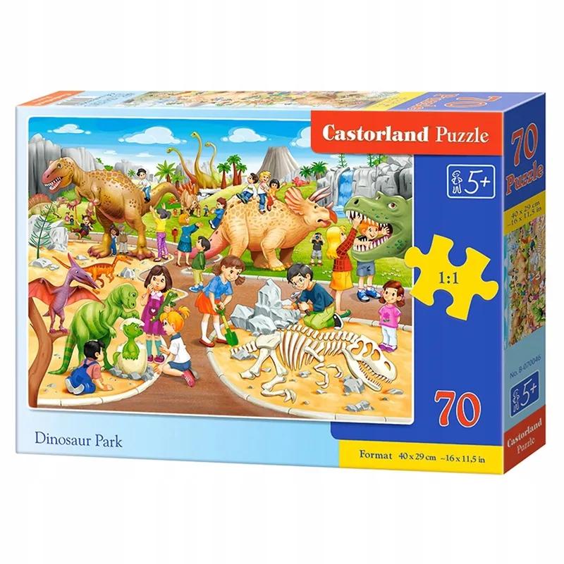 Puzzel 70 Stukken - Dinosaurus Park de Castorland, édition Multicolore – boîte