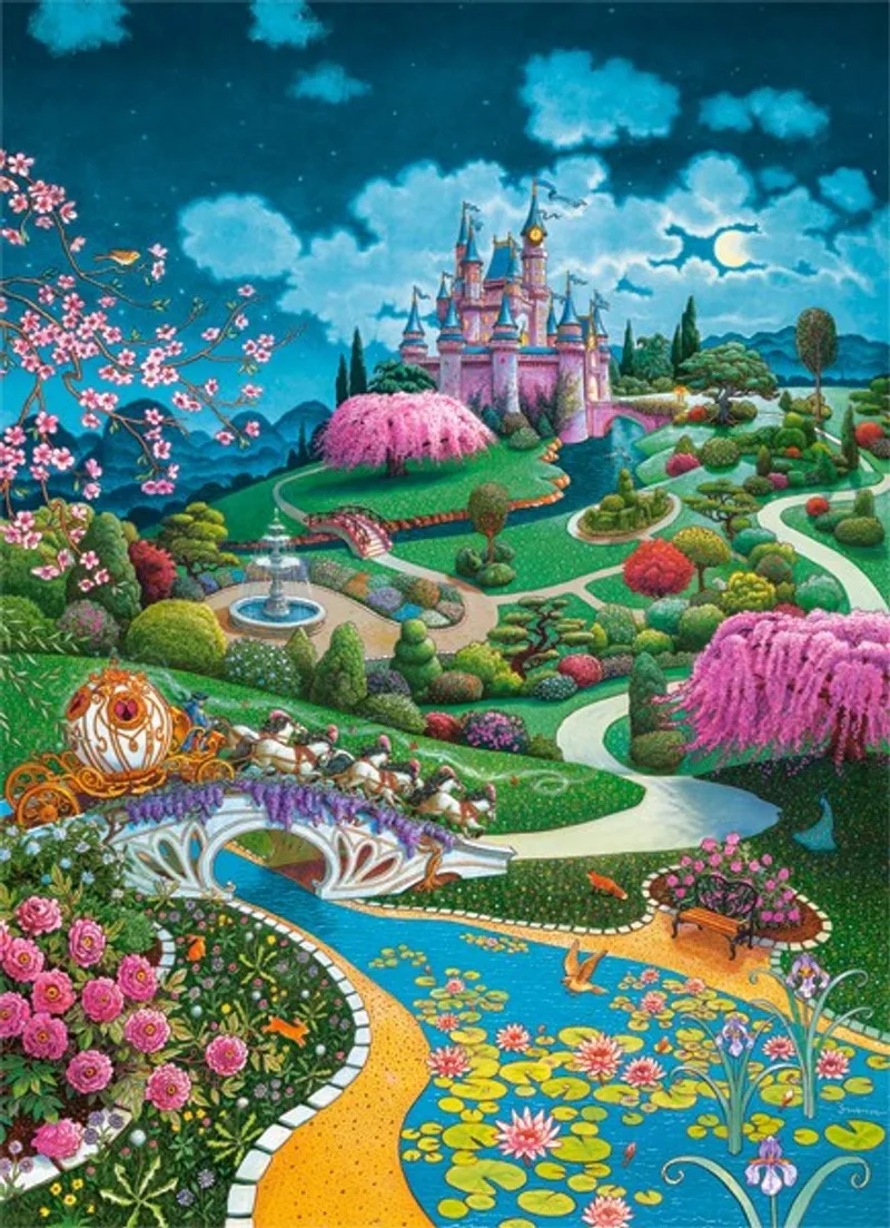 puzzel Assepoester kasteel - 100 stukjes speelgoed. de Castorland, édition Multicolore – boîte