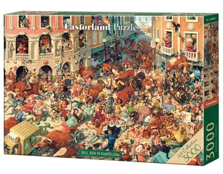puzzel Bull Run in Pampeluna - 3000 stukjes legpuzzel. de Castorland, édition Multicolore – boîte 2 sur 2