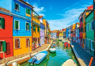 puzzel Burano kleuren Italië - 1000 stukjes legpuzzel. fra Castorland, Flerfarvet-udgave – æske 1 af 2