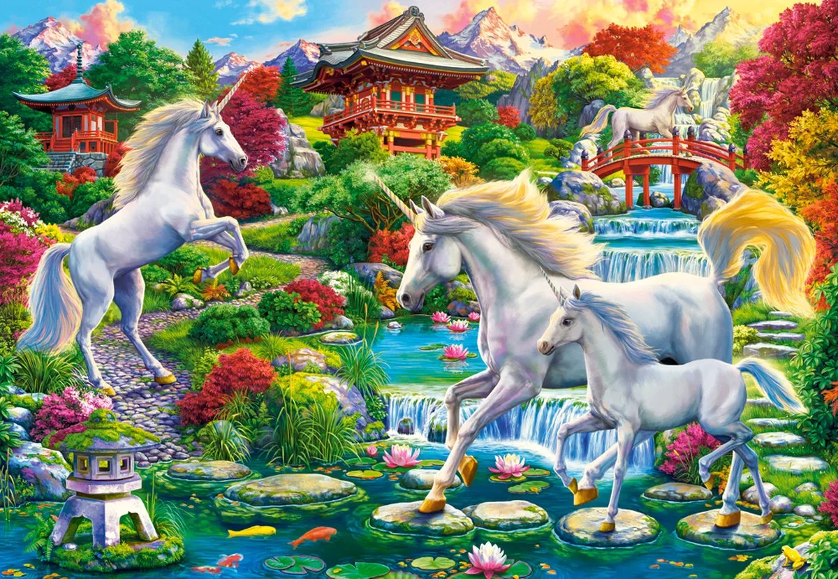 puzzel eenhoorn tuin - 1500 stukjes legpuzzel. från Castorland, utgåva Flerfärgad – kartong