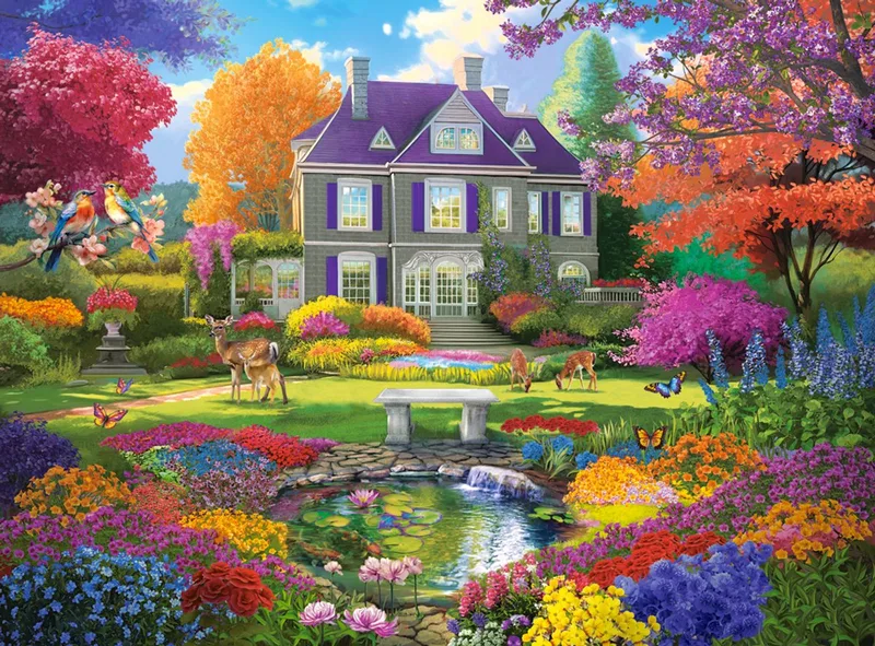 puzzel Garden of Dreams - 3000 stukjes legpuzzel. fra Castorland, Flerfarvet-udgave – æske 1 af 2