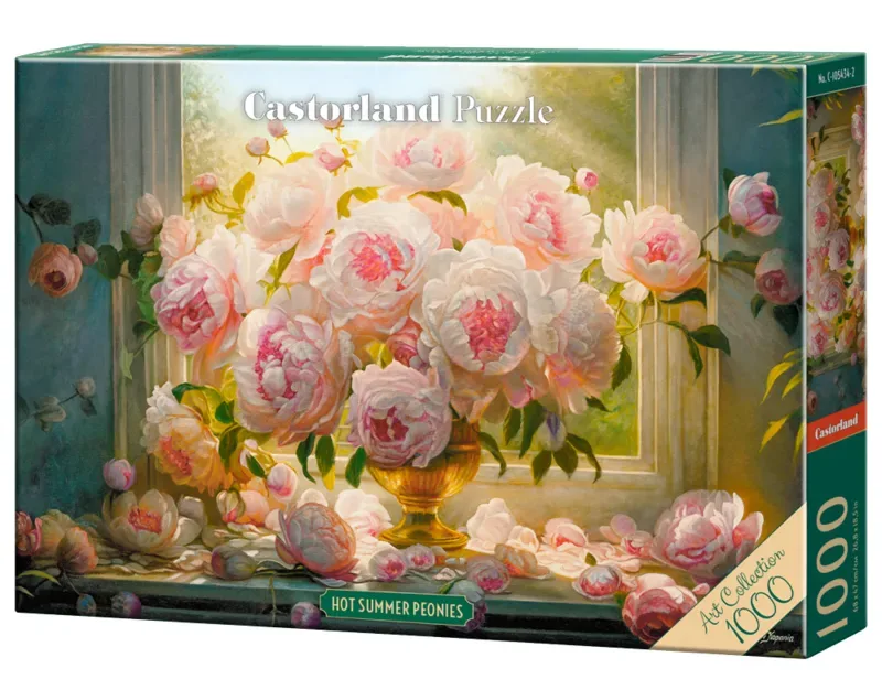puzzel Hot Summer Peonies - 1000 stukjes bloemen. de Castorland, édition Multicolore – boîte 2 sur 2