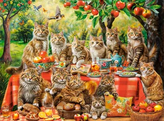 puzzel katten familie reünie - 3000 stukjes puzzel. fra Castorland, Flerfarvet-udgave – æske 1 af 2