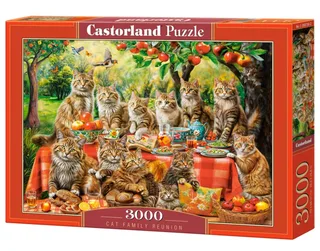 puzzel katten familie reünie - 3000 stukjes puzzel. fra Castorland, Flerfarvet-udgave – æske 2 af 2
