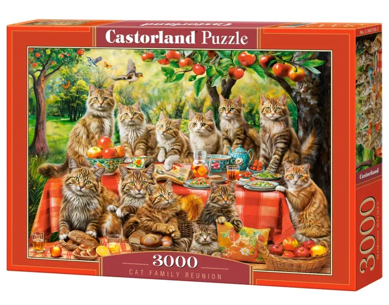 puzzel katten familie reünie - 3000 stukjes puzzel. fra Castorland, Flerfarvet-udgave – æske 2 af 2