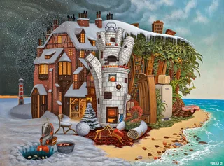 puzzel kerstmis - Art Collection Christmas Eve Madeira 2000 stukjes. from Castorland, Multicolour edition – box 1 of 2