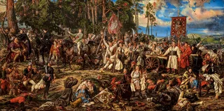 puzzel Kosciuszko bij Raclawice Jan Matejko - 4000 stukjes. van Castorland, editie Meerkleurig – doos 1 van 2