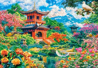 puzzel lente tuin van harmonie - 1000 stukjes puzzel. de Castorland, édition Multicolore – boîte 1 sur 2
