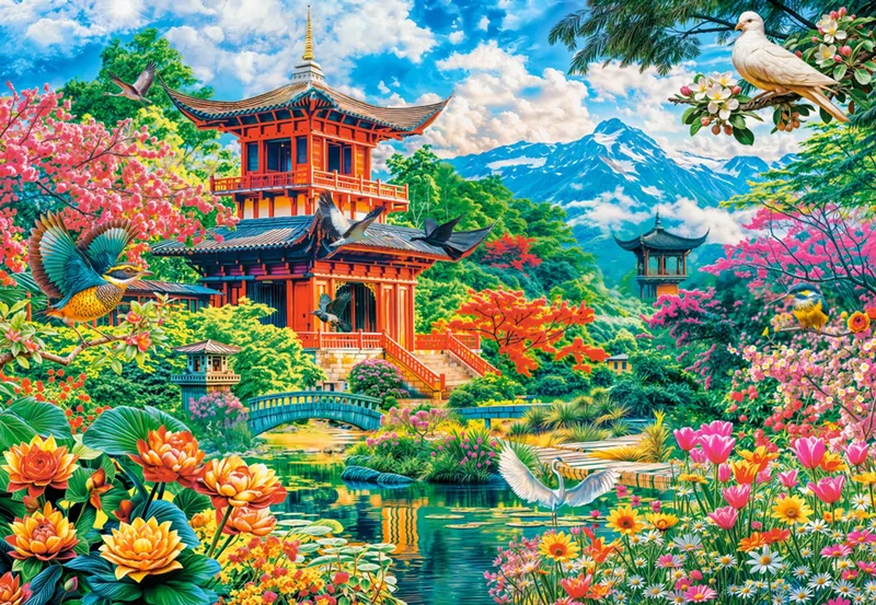 puzzel lente tuin van harmonie - 1000 stukjes puzzel. de Castorland, édition Multicolore – boîte 1 sur 2