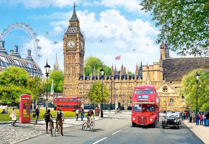 puzzel London ochtend - 1000 stukjes legpuzzel. van Castorland, editie Meerkleurig – doos