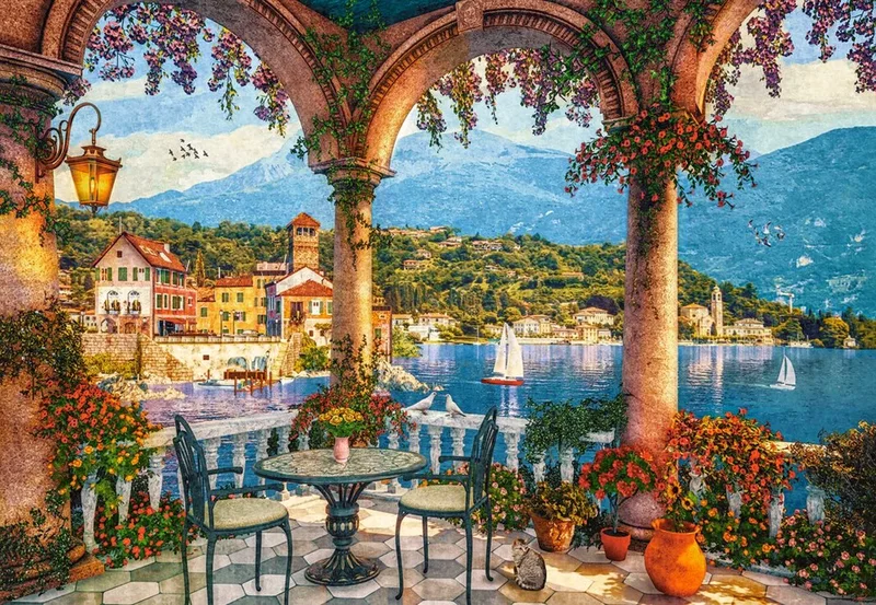 puzzel Mediterrane veranda - 1000 stukjes karton. de Castorland, édition Multicolore – boîte