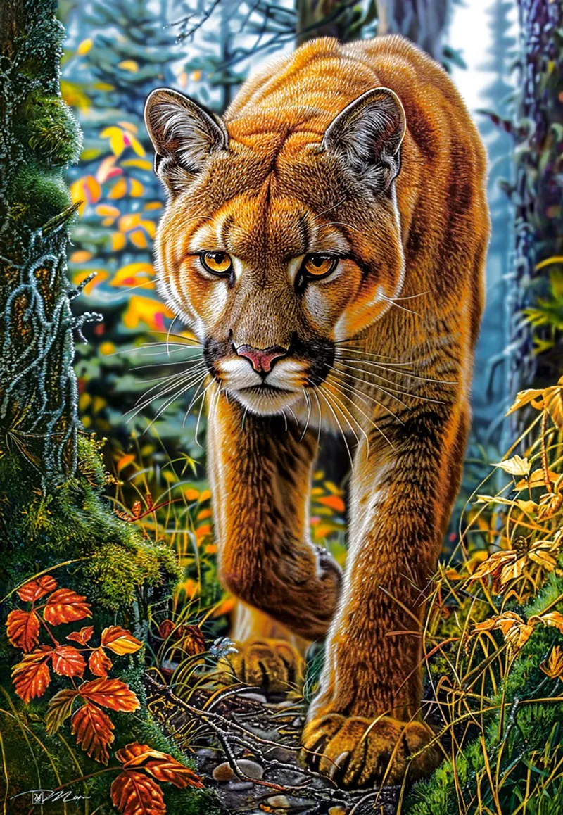 puzzel Mountain Lion bos - 1500 stukjes legpuzzel. van Castorland, editie Meerkleurig – doos