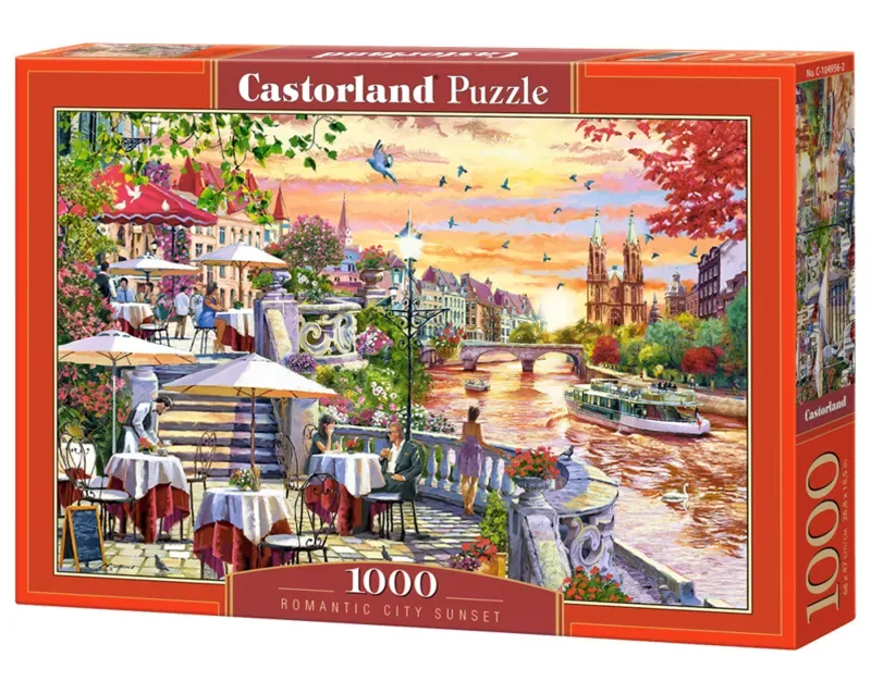 puzzel Romantische Stad Zonsondergang - 1000 stukjes legpuzzel. from Castorland, Multicolour edition – box 2 of 2