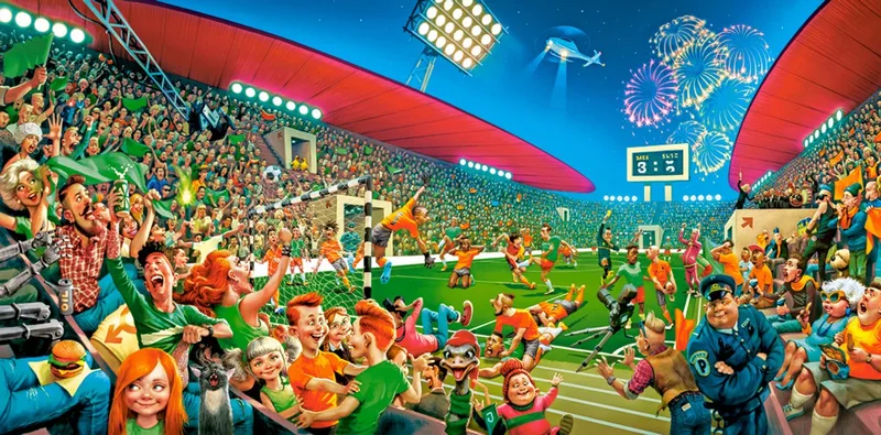 puzzel voetbal Championshipo kunst collectie - 4000 stukjes. fra Castorland, Flerfarvet-udgave – æske