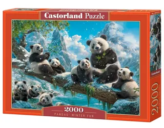 puzzel winterplezier panda's - 2000 stukjes puzzel. from Castorland, Multicolour edition – box 2 of 2