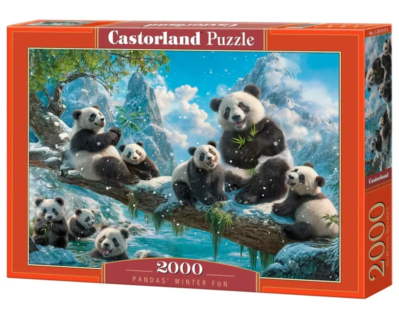 puzzel winterplezier panda's - 2000 stukjes puzzel. from Castorland, Multicolour edition – box 2 of 2