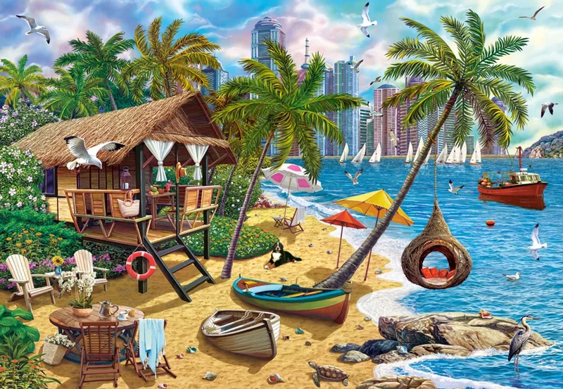 puzzel zomer stadslandschap - 1000 stukjes legpuzzel. from Castorland, Multicolour edition – box
