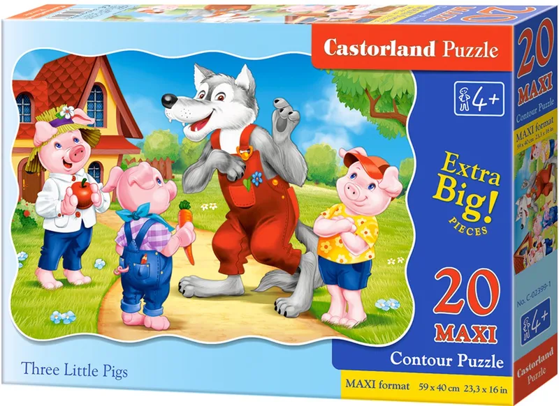 Puzzle 20 Maxi Three Little Pigs from Castorland, Multicolour edition – box