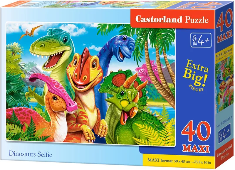 Puzzle 40 Dinosaurs Selfie - Puzzel 40 Dinosaurs Selfie from Castorland – box
