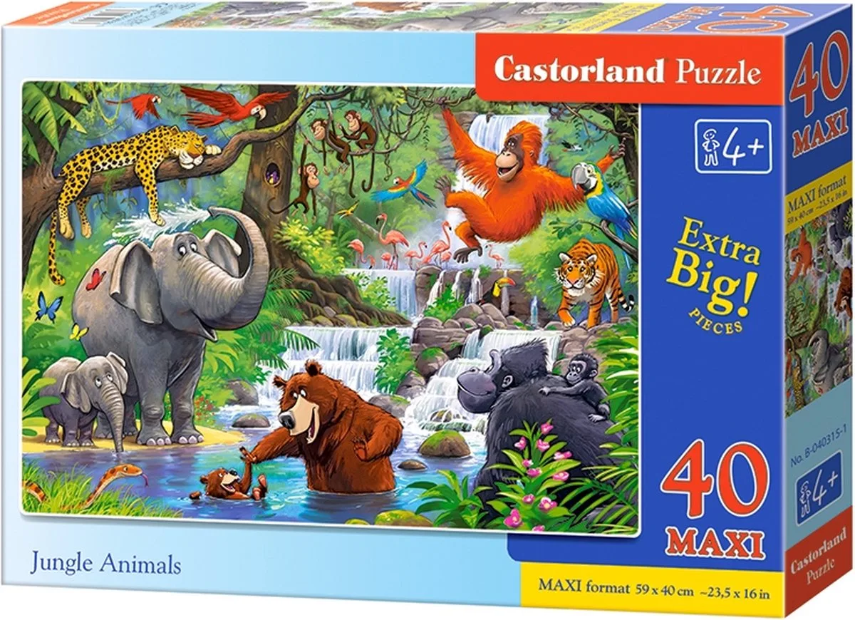 Puzzle 40el. Maxi Jungle Dieren - Jungle Dieren from Castorland, Multicolour edition – box