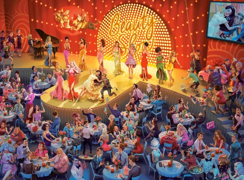 Puzzle Art Collection - Le Spectacle des Beautés - 2000 pièces van Castorland – doos 1 van 2