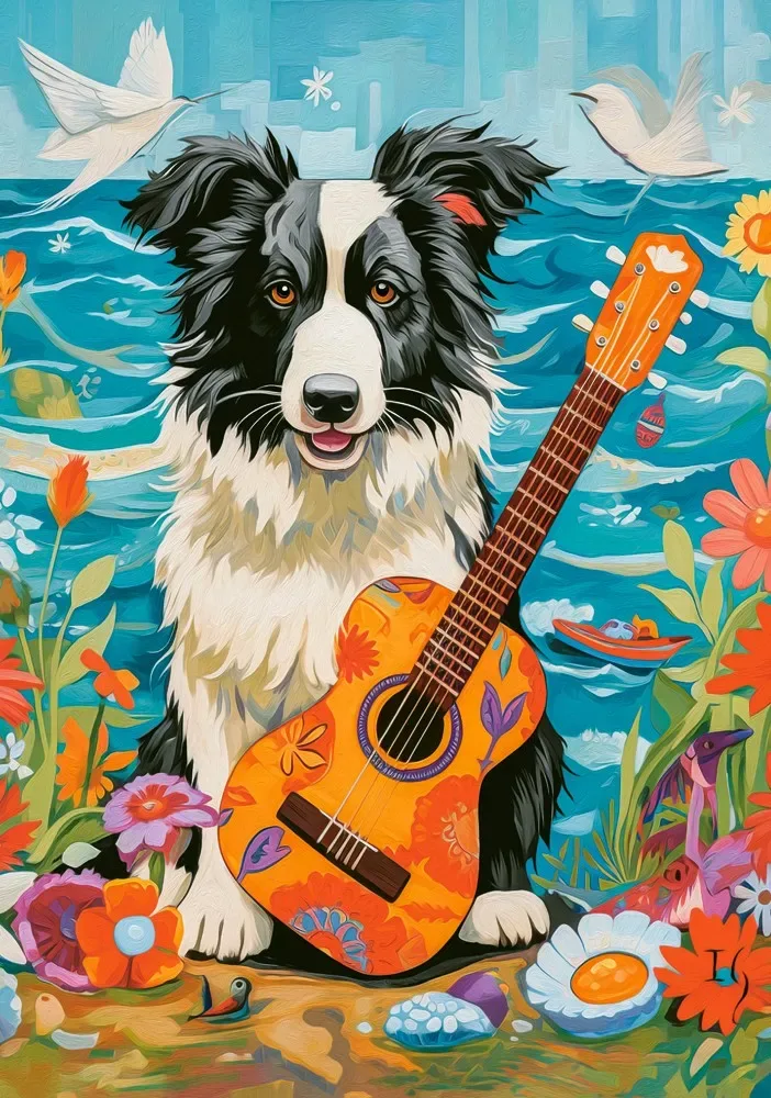 Puzzle Chien, Guitare et Mer - 500 à 999 pièces van Castorland – doos 1 van 2