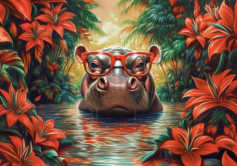Puzzle Hippopotame Relax - 500 à 999 pièces de Castorland – boîte