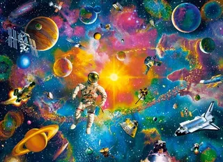 Puzzle Homme dans l'Espace - 200 à 499 pièces van Castorland – doos 1 van 2