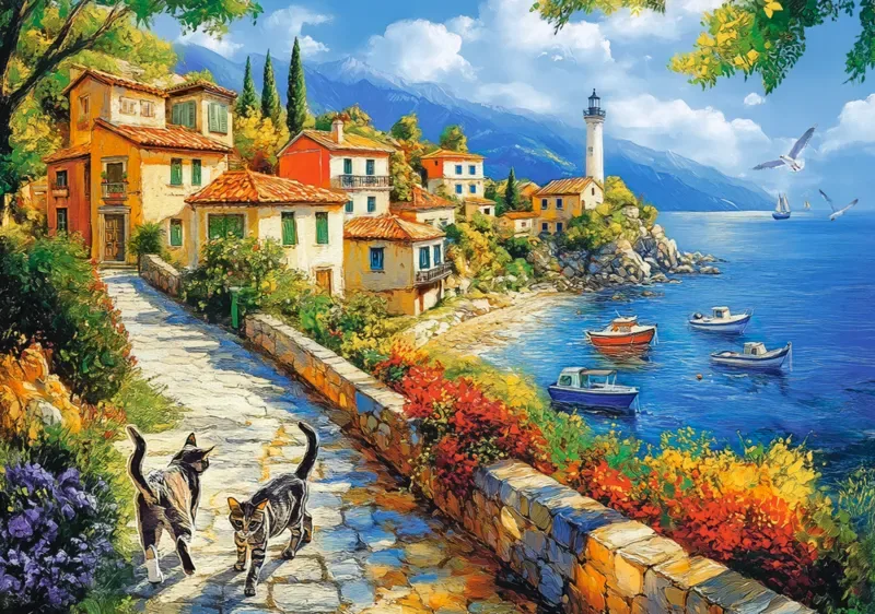Puzzle La Baie du Phare Blanc - 500 à 999 pièces van Castorland – doos