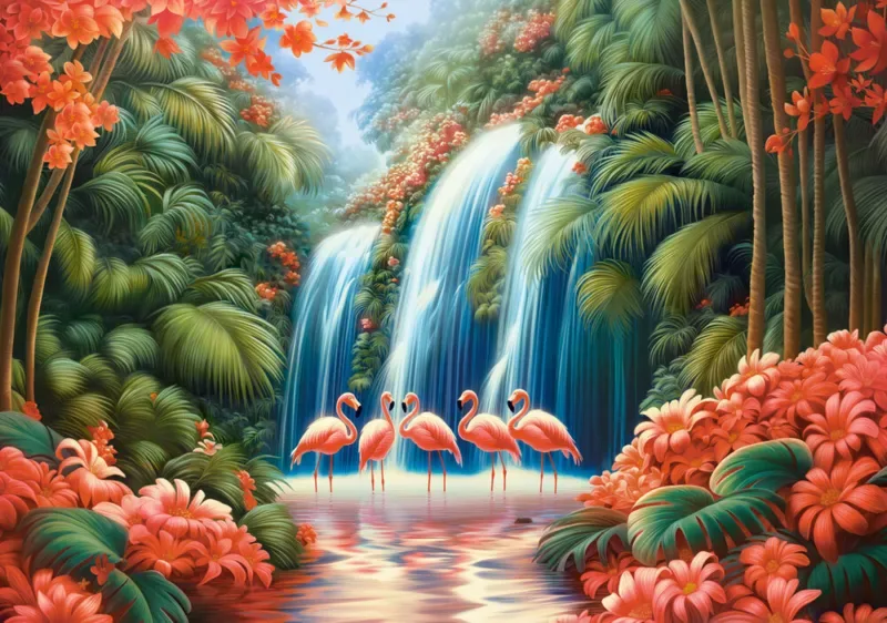 Puzzle Le Paradis des Flamants Roses - 500 à 999 pièces van Castorland – doos