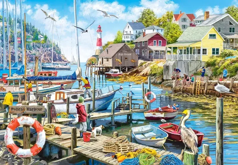 Puzzle Le Port aux Pelicans - 1500 pièces de Castorland – boîte