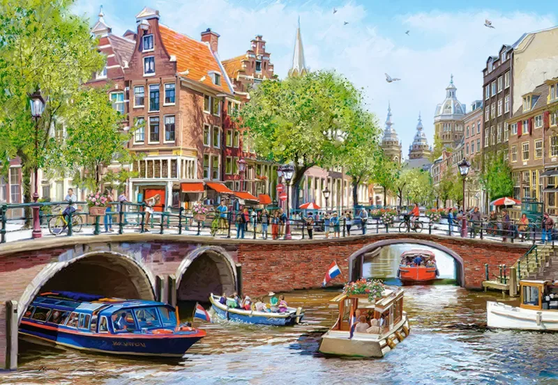 Puzzle Les Canaux d’Amsterdam - 1000 pièces de Castorland – boîte