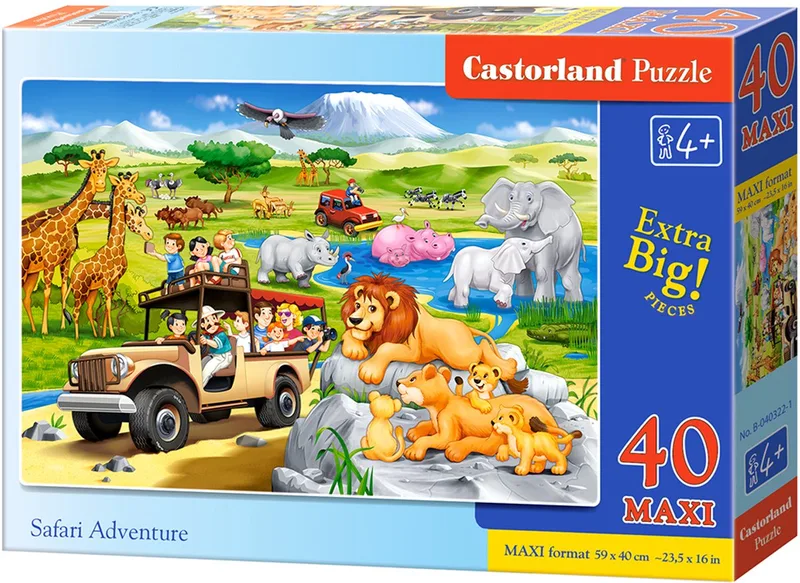Puzzle maxi Safari Adventure 40 från Castorland – kartong