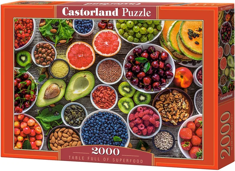 Table Full of Superfood – Puzzel – 2000 stukjes – Satijnen afwerking – Perfecte pasvorm – Europese kwaliteit from Castorland, Castor Drukarnia i Wydawnicto Marek Bryla edition – box 1 of 2