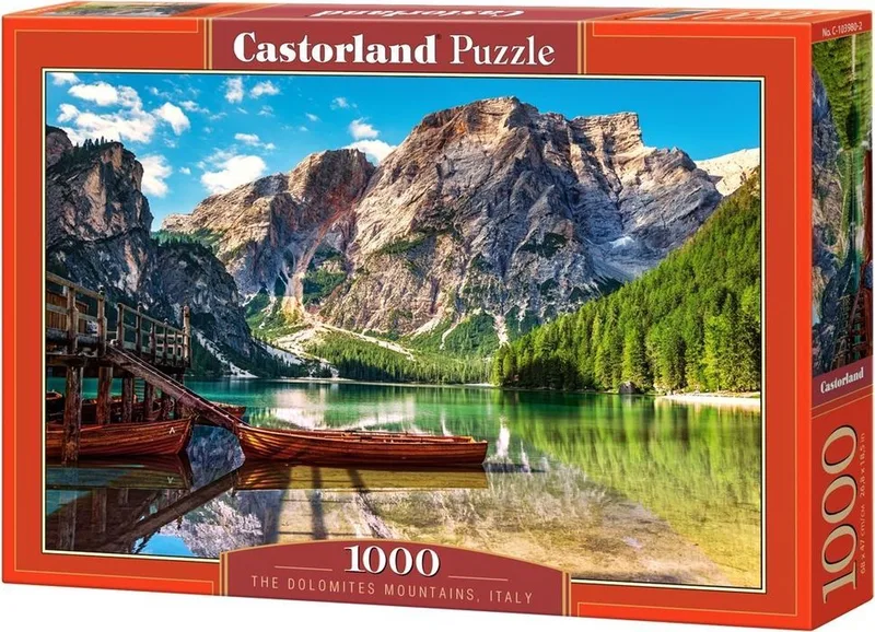 The Dolomites Mountains, Italy – Puzzel – 1.000 stukjes – Satijnen afwerking – Perfecte pasvorm – Europese kwaliteit fra Castorland, The Dolomites Mountains, Italy-udgave – æske