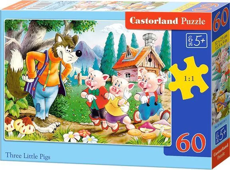 Three Little Pigs - 60 stukjes von Castorland, Ausgabe Mehrfarbig – Schachtel