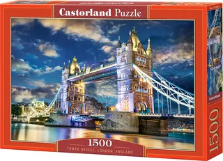 Tower Bridge, London, England – Puzzel – 1.500 stukjes – Satijnen afwerking – Perfecte pasvorm – Europese kwaliteit de Castorland, édition Tower Bridge, London, England – boîte 1 sur 2