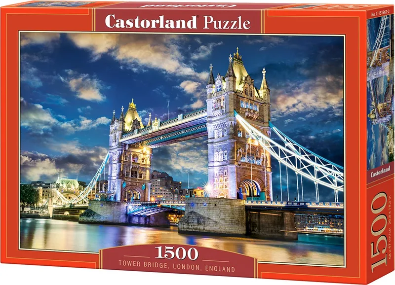 Tower Bridge, London, England – Puzzel – 1.500 stukjes – Satijnen afwerking – Perfecte pasvorm – Europese kwaliteit de Castorland, édition Tower Bridge, London, England – boîte 1 sur 2
